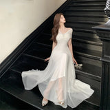 KYLETHOMASW  -  Spring Summer French Fashion Elegant Evening Gown Women's Backless Sexy Tulle Bandeau Party Dress Chic High-end Banquet Gown