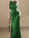 KYLETHOMASW  -  Luxury Solid Womens Long Dresses Sexy Elegant Ruffles Blue Chic Evening Dress Slim Fit Whit Canisole Green Mermaid Vestidos