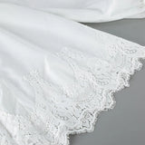 KYLETHOMASW  -  Women French Style White Blouse Lace Splicing Patchwork Shirt Elegant Flare Bell Sleeve Long Sleeve Casual Ladies Daily Tops