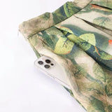 KYLETHOMASW  -  Pocket Skirt with Puffy Skirt for Women in Spring and Summer Versatile High-end Retro Printed A-line Skirt Base Umbrella Skirt
