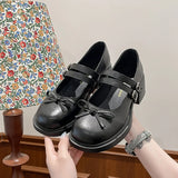 KYLETHOMASW  -  Women's Dresses Mary Jane Shoes Elegant Fashion Ladies Causal Uniform Performance Shoes Lolita Bowknot Woman Low-heeled Shoes