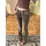 KYLETHOMASW  -  American Retro Y2k Millennial Hottie Low-rise Jeans Children Washed Maillard Brown Pussy Whisker Floor Pants