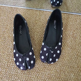 KYLETHOMASW  -  Polka Dot Women Retro Flats Mocasines Ballerina Shoe Japanese Style Tabi Ninja Shoes Split Hoof Toe Boat Shoes Female shoes
