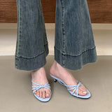 KYLETHOMASW  -  New 2025 Fashion Butterfly-Knot Ladies Low Heel Slippers Shoes Round Toe Women Heeled Slippers Shoes Female Slides Sandals Pumps