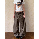 KYLETHOMASW  -   Women's Baggy Jean Grunge American Retro High Street Y2k Japanese 2000s Wide Fit Denim Pants Cowboy Long Trousers Tide