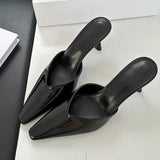 Kylethomasw New Fashion High Heels Slippers for Women Pointed Toe Pumps Slides Female Shallow Sexy Mules Sandal Ladies Zapatos De Mujer