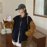 KYLETHOMASW  -  Streetwear Y2K Baseball Jackets Women Oversized Patchwork Bomber Coat Bf Harajuku Preppy Korean Casual All Match Outerwear