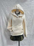 KYLETHOMASW  -  Y2K Women Fuzzy Knit Hooded Sweaters Thick Warm Long Sleeve Plush Pullovers Autumn Winter Cute Casual Solid Sueter Mujer