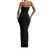 KYLETHOMASW  -  Autumn New Women's Pleated Green Design Temperament Slim Fit Solid Color Strapless Dress