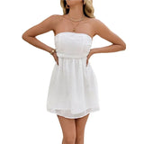 KYLETHOMASW  -  Summer Strapless Dresses For Women - Boho Floral Print Beach Sundress Cover Ups