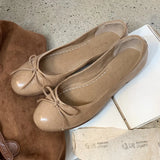 KYLETHOMASW  -  New Spring  Autumn Concise Fashion Flat Shoes Women Shallow Comfort Retro Bowknot Elegant Ballet Flats Women Zapatos De Mujer
