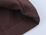KYLETHOMASW  -  Summer French Coffee Color Pleated Wide-leg Pants Minimalist Embroidery Retro Casual Pants Women Elegant Trousers