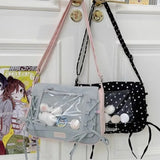 KYLETHOMASW  -  Dot Print Crossbady Bag Flap Transparent Sac Femme New Lace-up Bow Bolso Sqaure Bolsos De Mujer Underarm  Bags for Woman