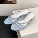 KYLETHOMASW  -  New 2025 Fashion Butterfly-Knot Ladies Low Heel Slippers Shoes Round Toe Women Heeled Slippers Shoes Female Slides Sandals Pumps