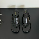 KYLETHOMASW  -  Red Footwear Fashion Round Heels Ladies Slippers Female Flip flops Elegant Women Heeled Slippers Sandals Slides Shoes Pumps