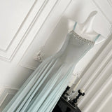 KYLETHOMASW  -  Women Elegant Fairy Mesh Evening Dresses Fashion Spaghetti Strap A-Line Party Dress Elegant Korean Slim Flared Holiday Vestidos