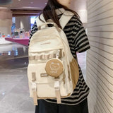 KYLETHOMASW  -  2 Piece Fashion Cute Student School Bag Casual Large Capacity Waterproof Backpack Woman Book Bag Girl