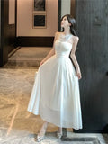 KYLETHOMASW  -  French Elegant High-end Long Evening Gown New Women Backless Diamond-Encrusted Pleated Party Dress Sexy Luxury Fashion Clothing
