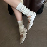 KYLETHOMASW  -  Retro Rivet Mary Jane Shoes Women Fashion Belt Buckle Round Toe Ballet Flats Comfortable Soft Sole Flat Shoes Zapatos De Mujer