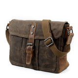 KIylethomasw New Men Retro Messenger Bags Casual Canvas Waterproof Simple Shoulder Bag Cross Section Oil Wax Bag