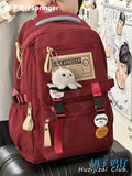 KYLETHOMASW  -  Schoolbag Female College Students Retro Simple Computer Backpack Junior High School Student Large-capacity Travel Backpack Male