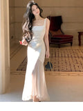 KYLETHOMASW  -  Women Elegant  Mermaid Dress Summer New Fashion Beige Vestidos Female Bodycon Dresses Prom Evening Party Fashion Clothing
