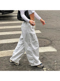 Kylethomasw  Woman New Trend Trousers New Trend Sweatpants Aesthetics Cargo Japanese Fashion Pants Grunge Unisex Tunic Drawstring Solid Color