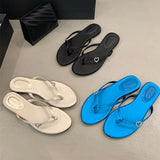 KYLETHOMASW  -  Fashion Round Toe Ladies Flats Slippers Shoes New In Summer Beach Female Slides Women Flats Slippers Sandals Shoes Flip flops