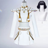 KYLETHOMASW  -  Rumi Mira Zoey White Singing Suit Women Halloween Carnival Party Role Playing Outfit Cosplay Costume Wig