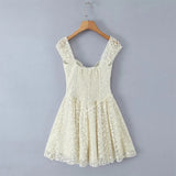 KYLETHOMASW  -  Summer Women Sexy Off Shoulder Short Sleeve Lace Mini Dresses Party Robe