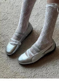 KYLETHOMASW  -  Retro multi-color sports shoes, ballet shoes with elastic bands, round toe, flat bottom, shallow opening Mary Jane style women's