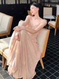 KYLETHOMASW  -  New Elegant Fashion Summer Pleats Dresses for Women Drawstring Evening Party Korean Pink Bodycon Female Clothing