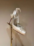 KYLETHOMASW  -  Pink Color Silk Satin Women Sandals Ankle Strap Lace-Up Ribbon Single Shoes Female Summer Elegant Lady High Heels Dressing Party