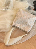 KYLETHOMASW  -  Beads Spliced Bag Shoulder Crossbady Bags Small Square Bolsos mujer Advanced Sense Bolsa Beautiful Bolsas Exquisite Sac Femme