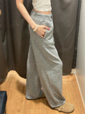 KYLETHOMASW  -  Women Gray Striped Wide Leg Pants Japanese Harajuku High Street Fashion Casual Straight Leg Versatile Autumn Winter Trousers