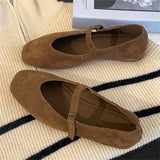 KYLETHOMASW  -  Spring High Quality Round Toe Woman Flats Heels Shoes Comfortable Buckle Strap Casual Zapatos De Mujer