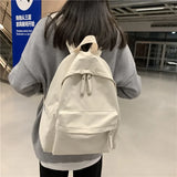 KIylethomasw New Arrival Women's Fashion Women Large Capacity University Backpack Cute Girls' Travel Backpack Cool Trendy Solid Color Package