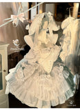 KYLETHOMASW  -  Sweet Princess Style High Waist Slimming Bow Dress Japanese Summer New Off-the-shoulder Lace-up Sleeveless Puffy Dresses