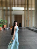 KYLETHOMASW  -  French Sexy Thin Slim Sleeveless Dress Women Summer Holiday Daily Wear Knitted Dresses Elegant Irregular Midi Vestidos A256