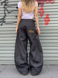 KYLETHOMASW  -  Slim Casual Loose Chicly Women Pants Ins American Retro Cargo Pants Female Blue Black High Waist Fashion Street Woman Pants