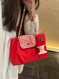 KYLETHOMASW  -  Contrast Plaid Bag Commuter Casual Bolsos mujer Underarm Shoulder Bags for Woman Korean Lazy Style Sac Femme Bolsas Bolsa