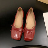 KYLETHOMASW  -  Spring New Women Flat Shoes Fashion Square Toe Shallow Slip On Ladies Casual Ballerina Shoes Soft Flat Ballet Shoes New