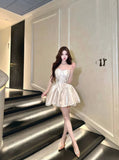 KYLETHOMASW  -  High Quality Luxury Chest Hugging Dresses Spring Women Sleeveless Backless Ball Gown Dress Summer High Waist Zipper Mini Dress