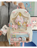 KYLETHOMASW  -  High Capacity School Backpack for Elementary Girls Cute Japanese Ins Style Double Shoulder Bag Breathable Nylon Urban Minimalist