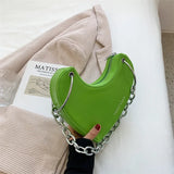 Kylethomasw Designer Thick Chain Handbags Women Luxury Ladies Heart Shaped Shoulder Bag Cute Female Clutch Purse Fashion Love Underarm Bag