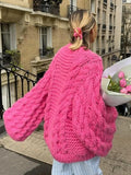 KYLETHOMASW  -  Loose Knitted Women's Sweater High Neck Wide Long Sleeve Female Knitwear Tops 2025 Autumn Winter Fashion Oversized Lady Pullover
