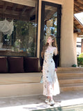 KYLETHOMASW  -  Vintage Y2k Spaghetti Strap Dress Women New Casual Print Midi Dress Female Korean Slim Beach Boho One Pieces Vestidos