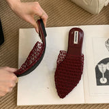 KYLETHOMASW  -  Fashion Pointed Toe Ladies Flats Slippers Female Footwear Sandals Shoes Summer Beach Slides Flats Slippers Shoes For Women Mules