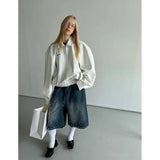 KYLETHOMASW  -  Women's Baggy Calf Length Cargo Jeans Harajuku Y2k Boyfriend Denim Trousers Japanese 2000s Oversize Jean Pants Vintage Clothes