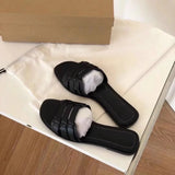 KYLETHOMASW  -  Flat Bottomed Slippers for Women New Anti Slip Woven One Word Sandals Women's Summer Outdoor Wear Beach Slippers for Women